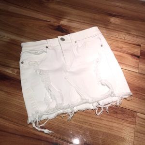 White Denim Skirt - EXPRESS